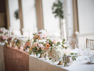 Indoor and Outdoor Wedding Arrangement