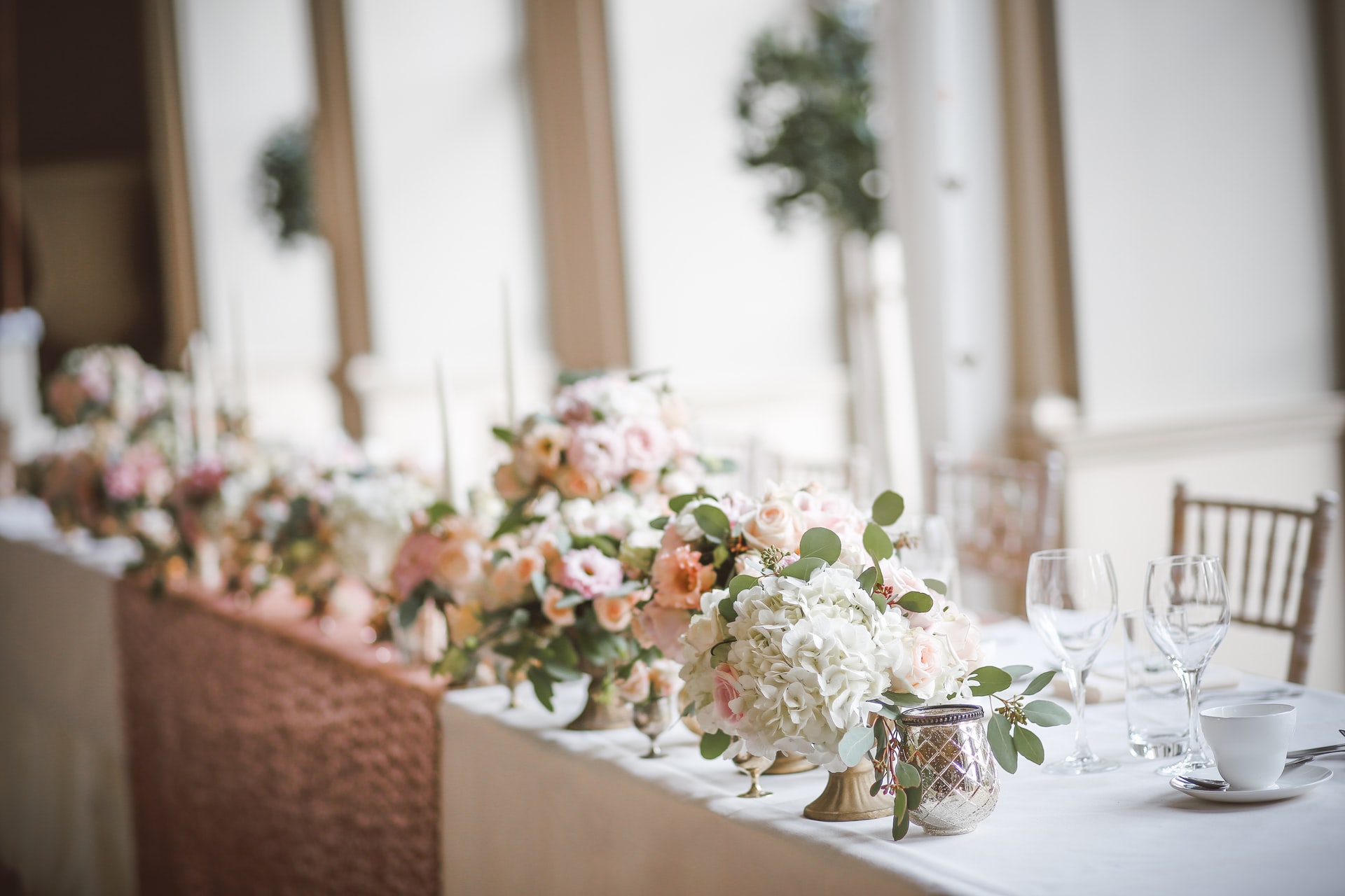 Indoor and Outdoor Wedding Arrangement